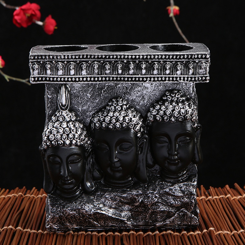 Thai Buddha Statues Wine Cabinet Office Living Room Decorations Western Three Saints Ornaments One Piece Dery