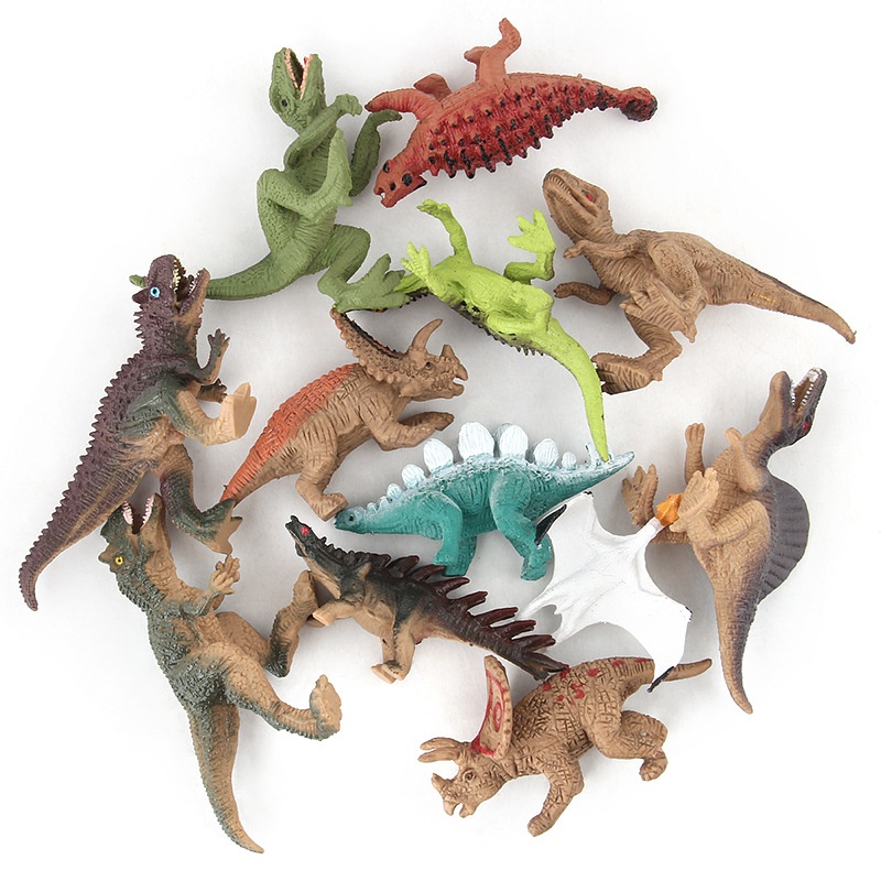 Direct Sale Children's Toy Animal Dinosaur Simulation Plastic Dinosaur Model12 Sets Of Dinosaur Model Toys