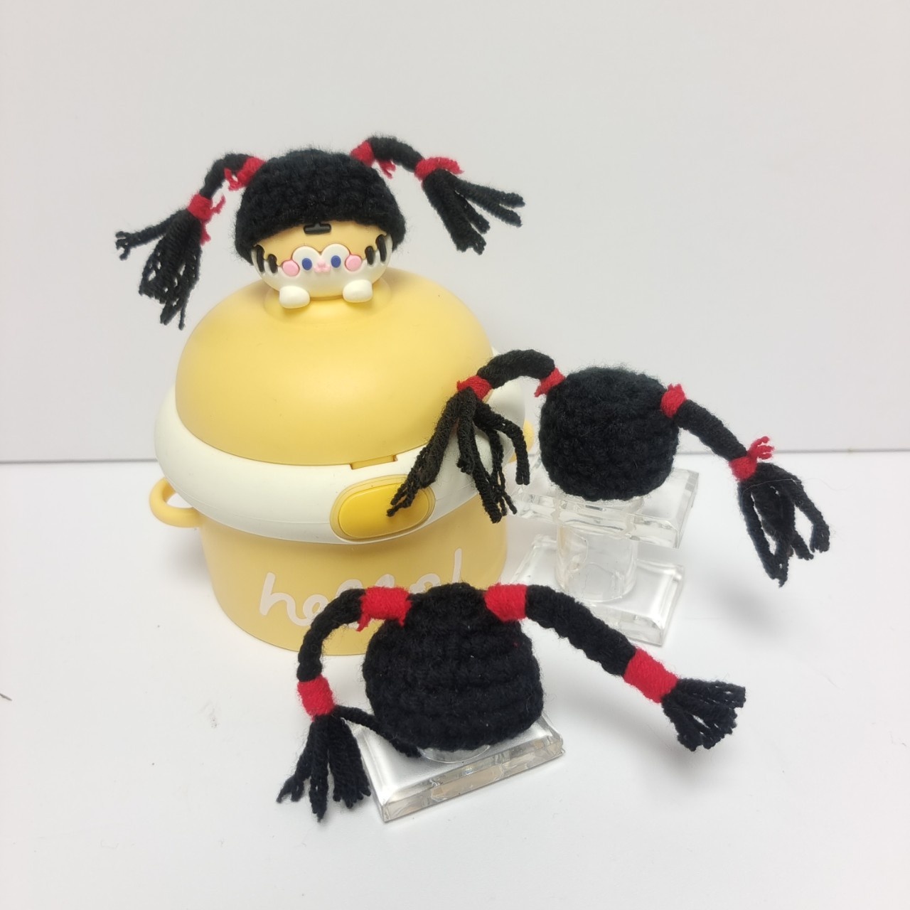 E-commerce Hamster Parrot Small Hat Small Pet Hat Double Ponytail Toy Hand-crocheted Hat