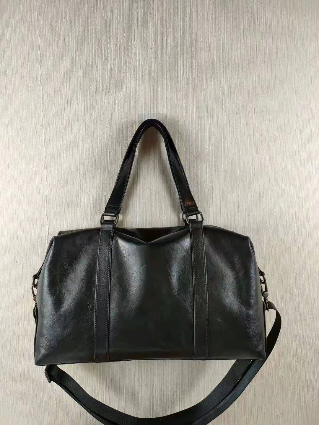 European And American Style Men's Genuine Leather Travel Bag First Layer Cowhide Business Handbag Large Bag Vegetable Tanned Leather Shoulder Bag