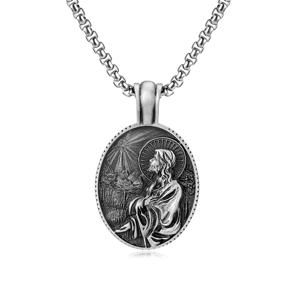 European And American Fashion Retro Men's Pendant Necklace Tag Foreign Trade Styles