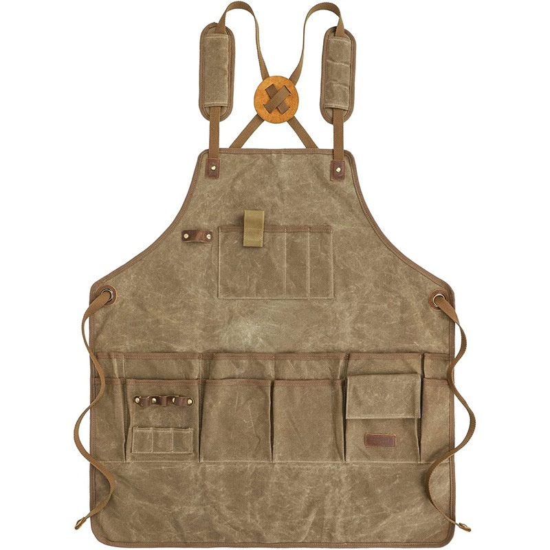 Thick Canvas Split Tool Apron Thickened Retro Garden Multi-purpose Storage Craftsman Apron