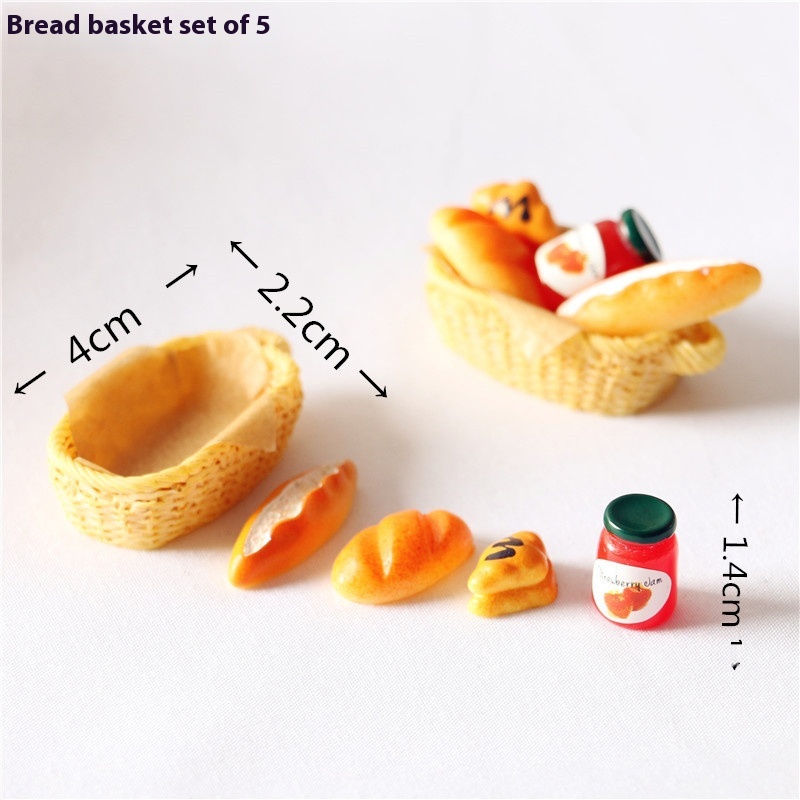Dollhouse Dollhouse Miniature Food Play OB11 Model Shooting Props Set Mini Jam Small Bread Basket
