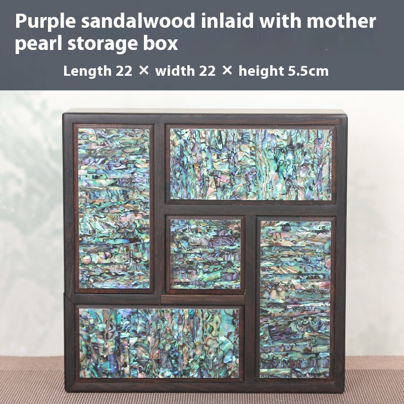 Redwood Jewelry Box One Piece Drop Shipping Hot Purple Sandalwood Inlaid Mother-of-pearl Creative Jewelry Play Box