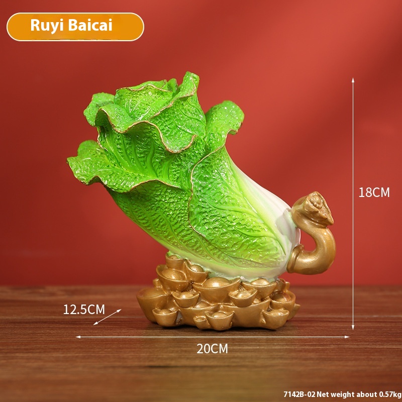 Chinese Style Baicai Ruyi Cabbage Ornaments Shop Front Desk Cash Register Decoration Company Relocation Opening Gift