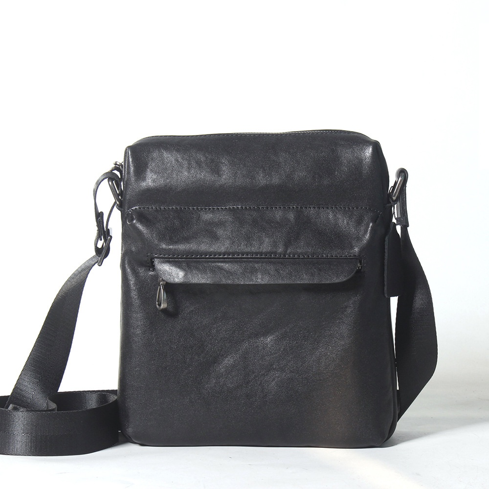 Men's Genuine Leather Messenger Bag First Layer Cowhide Fashion Shoulder Bagy Vertical Crossbody Backpack Business Casual Men's Bag