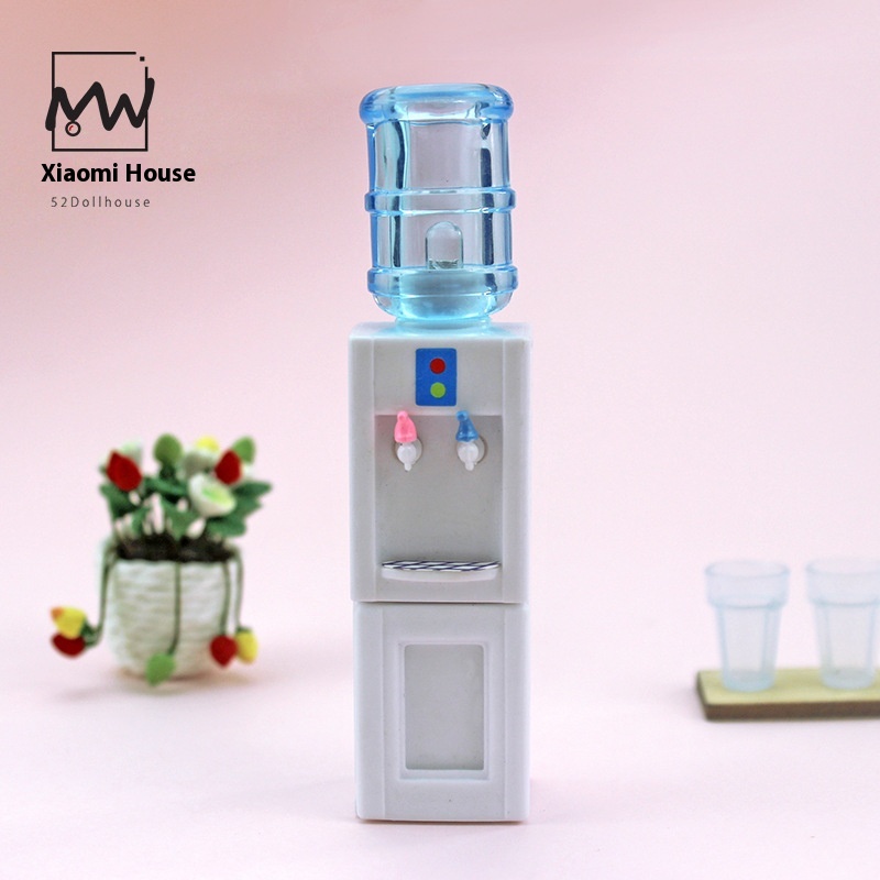 52 DOLLHOUSEMiniature Food And Play Scene Model Dollhouse Accessories Mini Tall Water Dispenser With Light B176