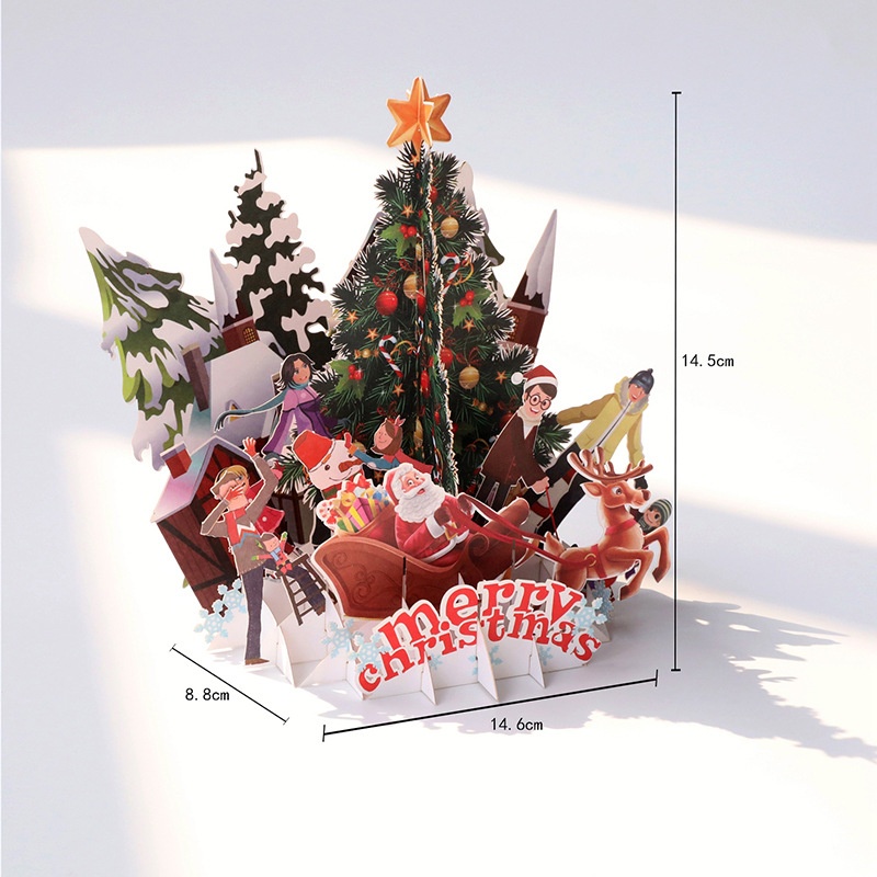 Christmas Three-dimensional Greeting Card Christmas Party3 D Handmade Ornaments Paper Carvings Creative Gifts Blessing Cards