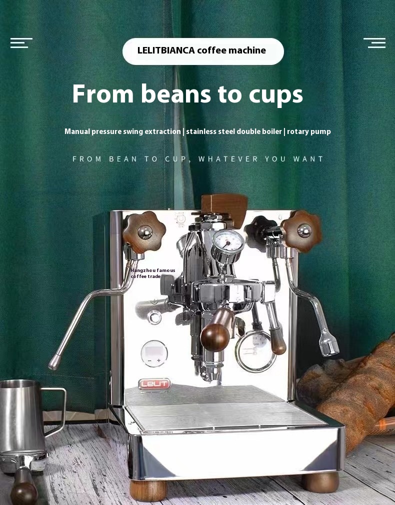 Lelit Bianca V3 Semi-automatic Italian Coffee Machine E61 Single Head Double Boiler Variable Pressure Home Commercial