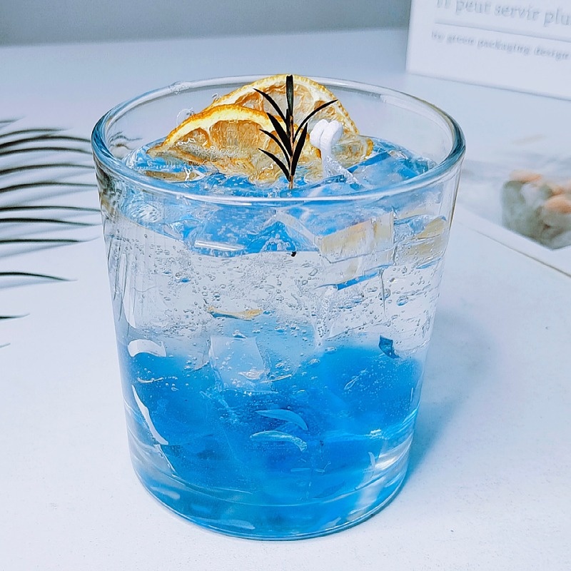 Summer Limited Blue Jelly Candle Summer520 Gift For Girlfriend Niche Transparent Beverage Aromatherapy Candle