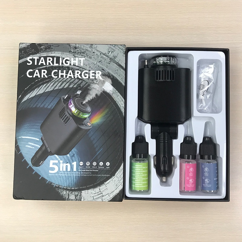 & Star Top Car Charger Aromatherapy 120 Super Fast Charging Mobile Phone Telescopic Line One For Three