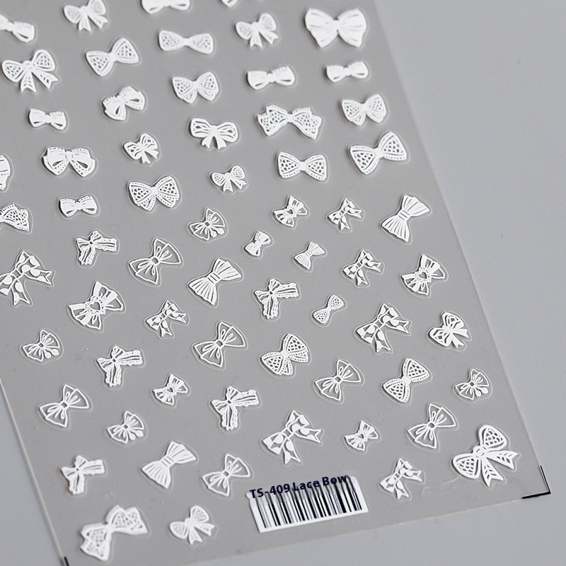 Magico Iron Japanese5 DNail Stickers Pro Frosted Thin Relief Nail Stickers Lace Bow TS409