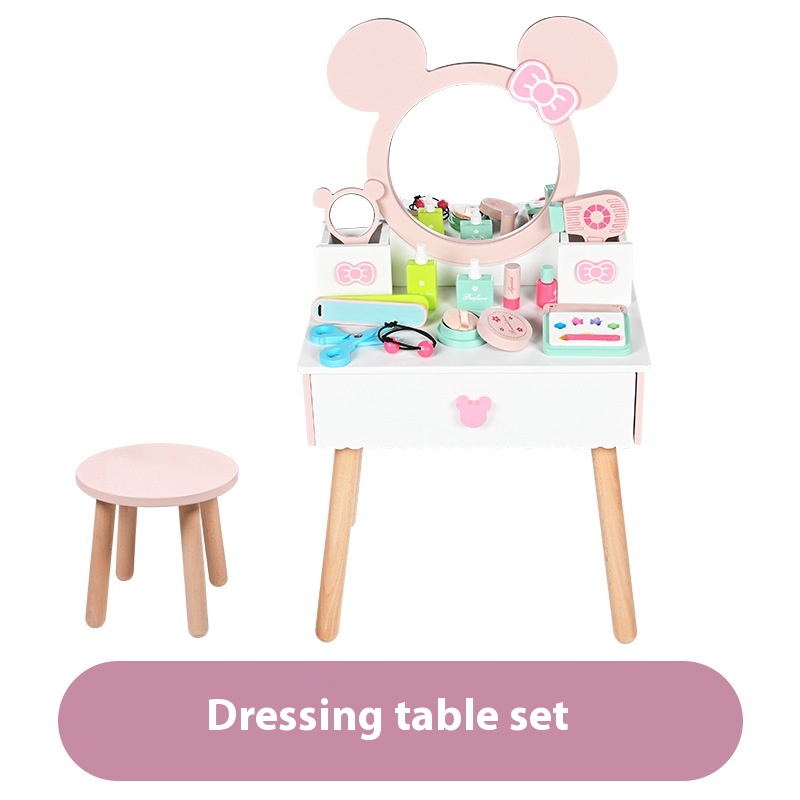 Products Children's Simulation Dressing Table House Play Set Dressing Table Parent-child Interactive Kindergarten Educational Toys