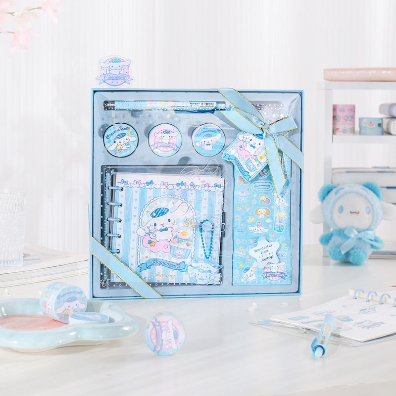 Yuemu Sanrio Kuromi Handbook Gift Box Set Student Girl Heart Grid Square Notebook Handbook