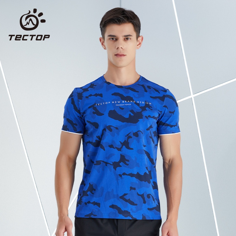 Outdoor Men's Camouflage Elastic Round Neck Quick-drying Short-sleeved T-shirt Quick-drying Clothing Sports T-shirt