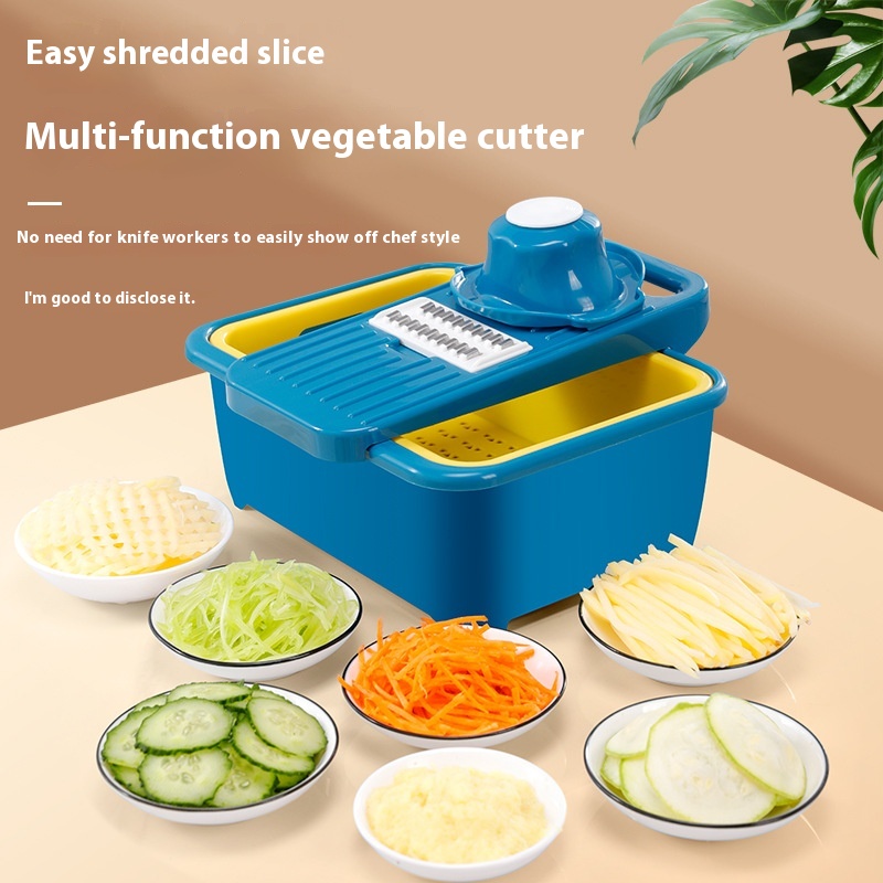Douyin Multi-function Vegetable Cutter Kitchen Shredder Fruit And Vegetable Slicer Grater Convenient Vegetable Cutting Kitchen Supplies