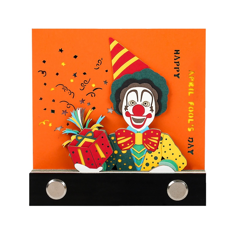 April Fool's Day Clown2 DVertical Stereo Paper Sculpture Notepad Custom Ornaments Creative Gift Holiday Gift Notepad