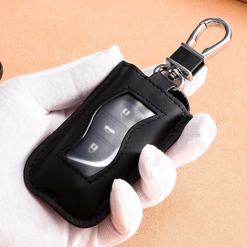 Tianpai Car Key Bag Genuine Leather Zipper Window Men And Women Car Key Cover Retro Casual