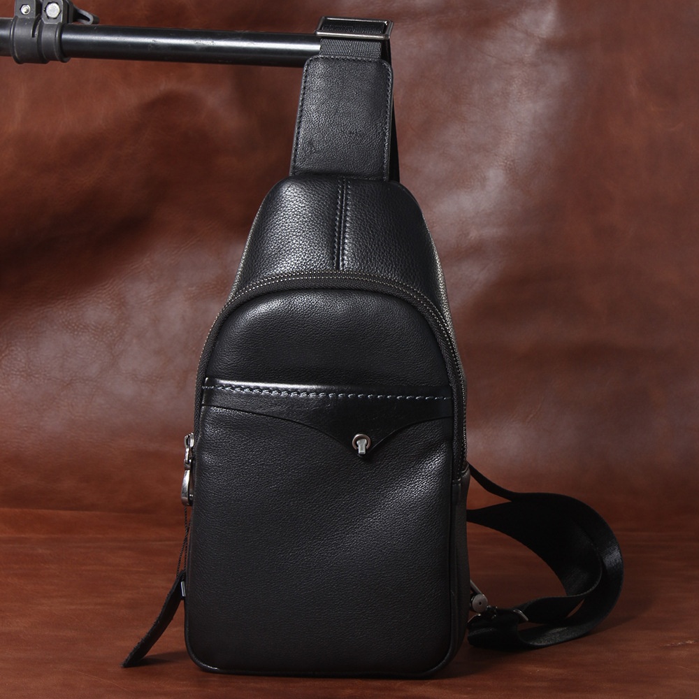Men's Chest Bag Messenger Bag Genuine Leather Men's Bag First Layer Cowhide Shoulder Bag Casual Backpack Fashion Men's Bag