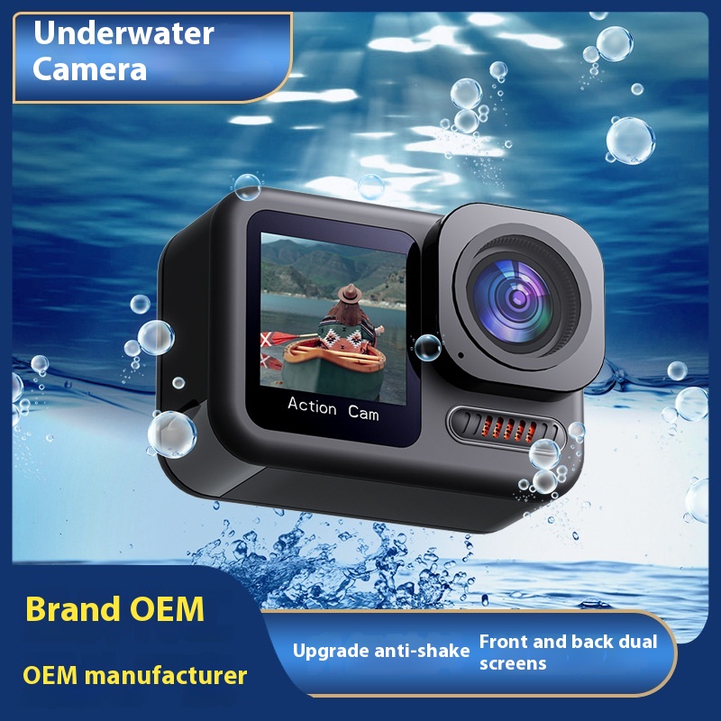 Rugged Waterproof 20m Sports Camera Motorcycle Anti-Shake Dashcam 4K Helmet Fishing Vlog Camera