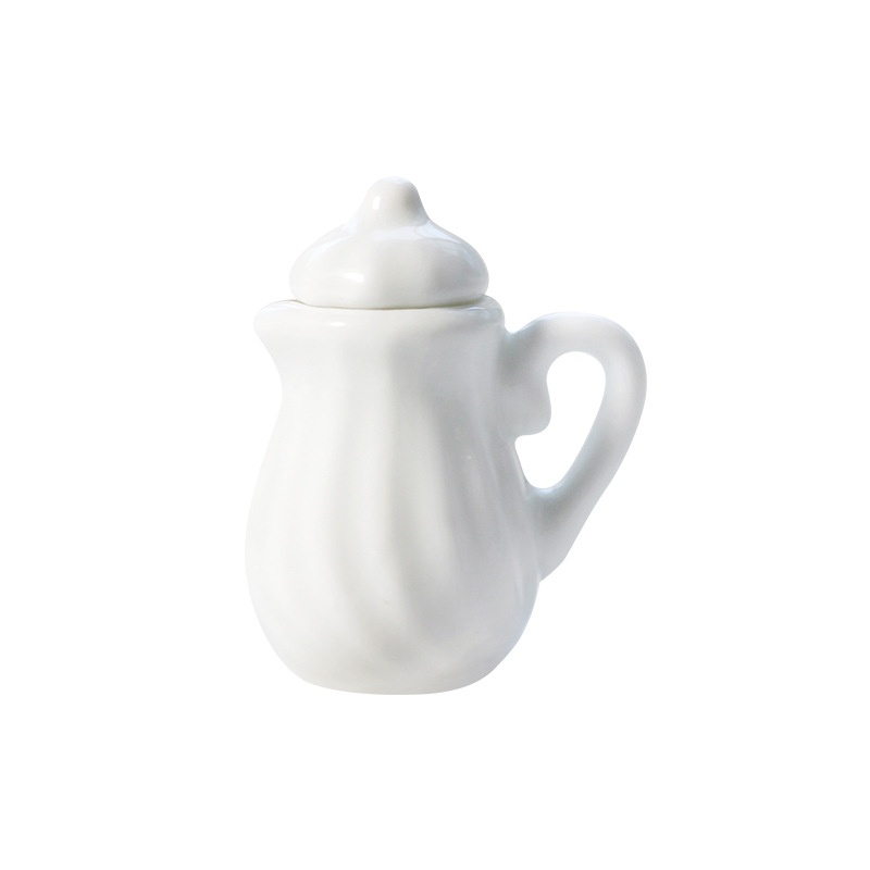 Miniature Home Life Scene Static Toy Model Doll House Accessories Mini White Porcelain Teapot Tea Set C4023