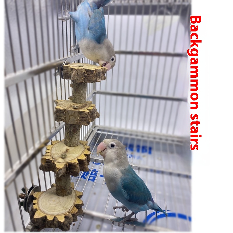 Parrot Toys Bird Cage Supplies Utensils Platform Stand Stick Bird Stand Pole Stairs Swing Pepper Wood Bird Toys