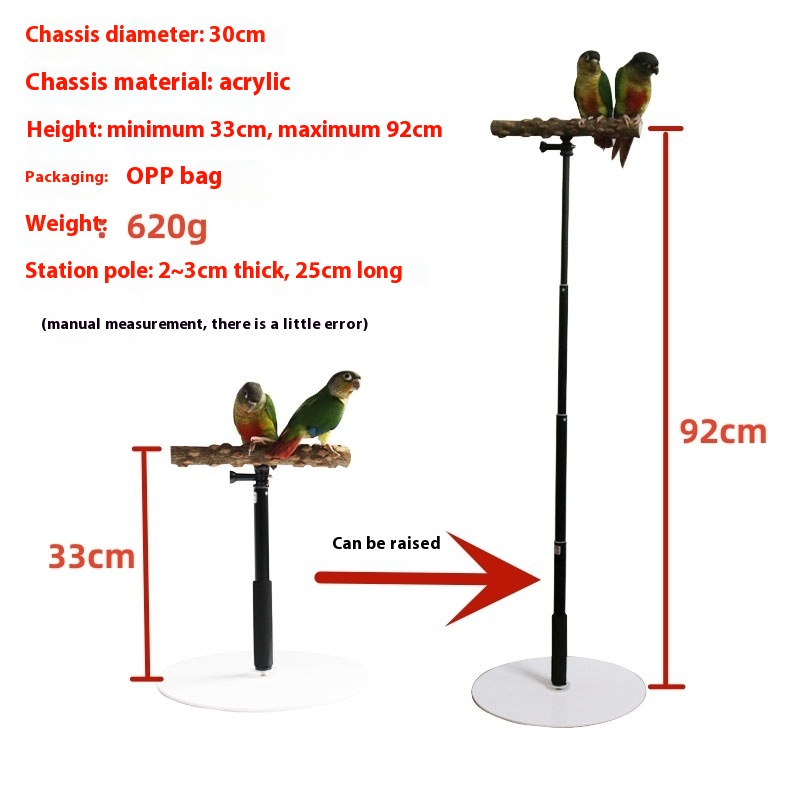 Bird Stand Outdoor Activity Telescopic Bird Cage Rack Claw Sharpening Pepper Wood Branch Parrot Bird Supplies Utensils Parrot Stand
