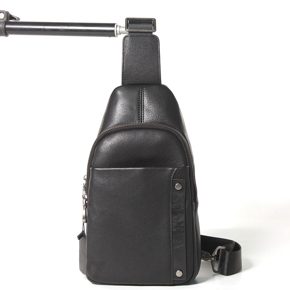 Top Layer Cowhide Men's Chest Bag Genuine Leather Men's Bag Messenger Bag Imported Leather Shoulder Bag Fashion Men's Bag