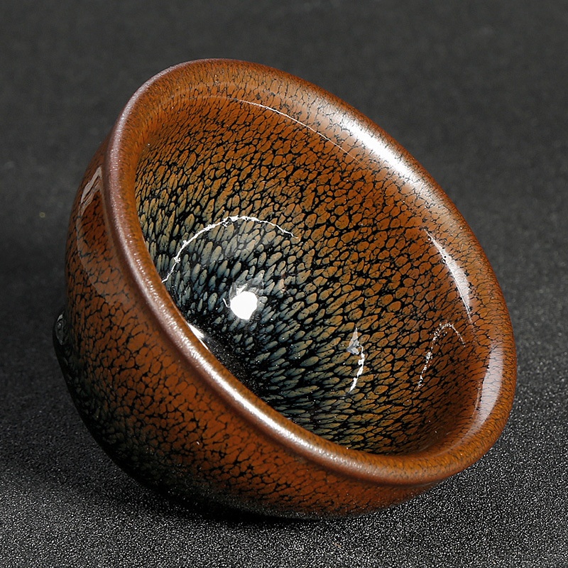 Tea Cup Handmade Jianyang Authentic Fujian Kiln Iron Body Draw-mouth Jianzhan Cup Tea Set Master Cup Large Cup Partridge Tea Cup