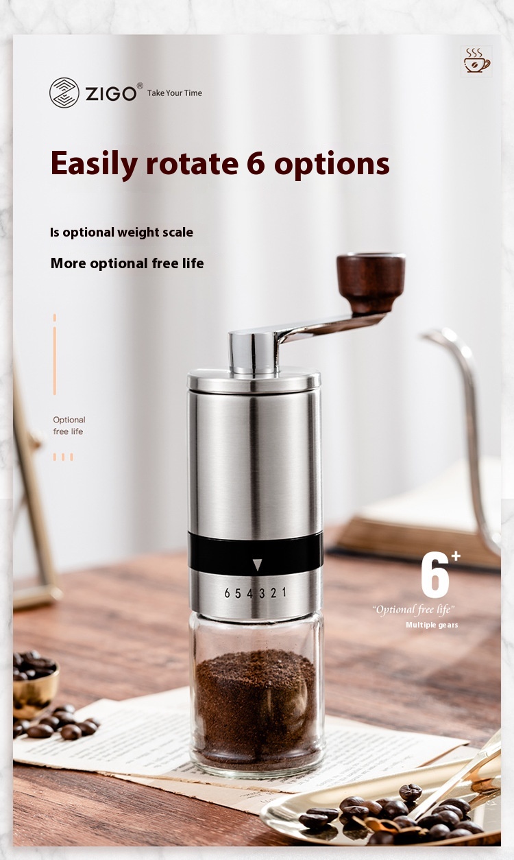 Manual Portable Freshly Ground Coffee Machine Household Small Grinder Stainless Steel Coffee Bean Grinder