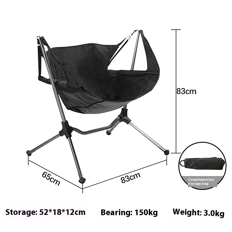Outdoor Rocking Chair Balcony Adult Leisure Chair Camping Backrest Chair Thickened Folding Portable Nap Lazy Rocking Chair