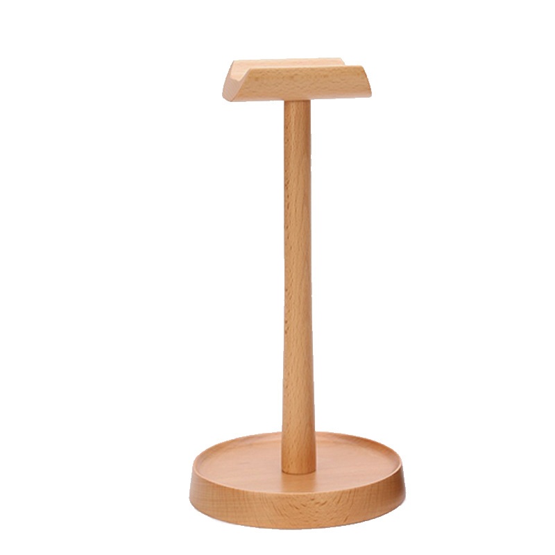 Creative Head-mounted Solid Wood Headphone Stand Computer Headphone Stand Headset Storage Rack Placement Rack