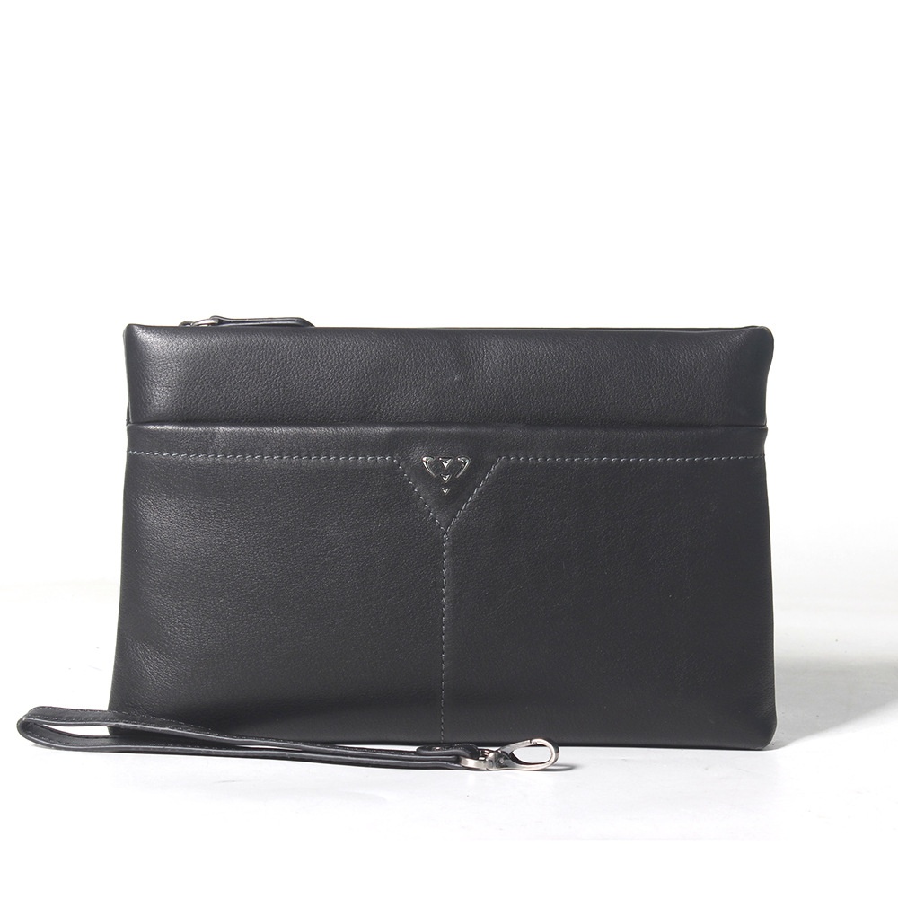 Genuine Leather Handbag Men's First Layer Cowhide Clutch Bag Nappa Leather Large Capacity European And American Fashion Horizontal Envelope Bag