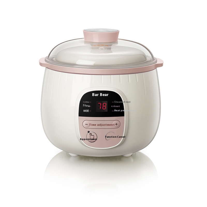 Bear/Little Bear Electric Stew Cup DDZ-B08 C1 Water-proof Electric Stew Pot White Porcelain Bird's Nest Cup0.8 LInner Tank