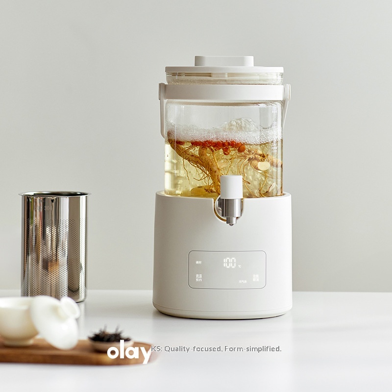 Olayks 1.8L All-Glass Health Kettle – No Coating Pure Glass Tea Maker & Water Boiler Floral Tea Fruit Tea Pot