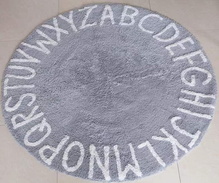 Nordic Style26 Letter Cotton Texture Mat Children's Room Mat Home Decoration Outdoor Picnic Mat