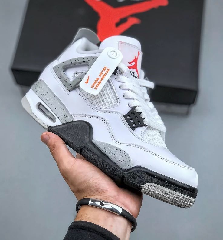 Basketball Shoes AJ4-White Cement